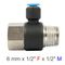 Pu Hose Fitting Tee 6mm X 1/2